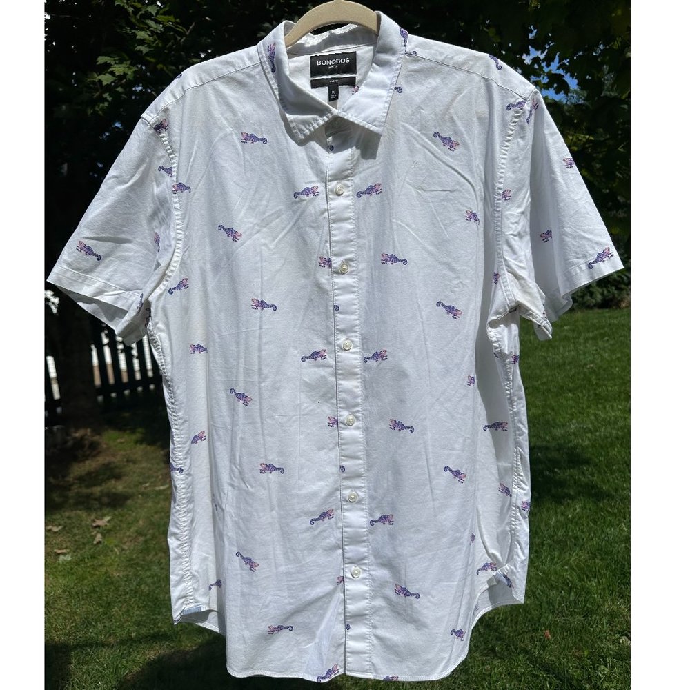 Bonobos Riviera Slim Fit Short Sleeve Shirt Chameleon Print - Size XL